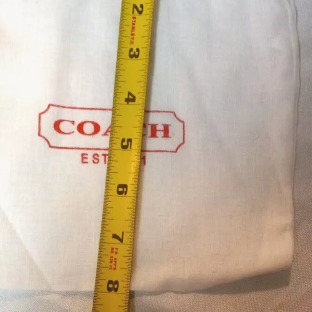 COACH Red Logo Drawstring Linen Dust Covers LOGO 8' X 8" lot of 2 - Picture 3 of 4